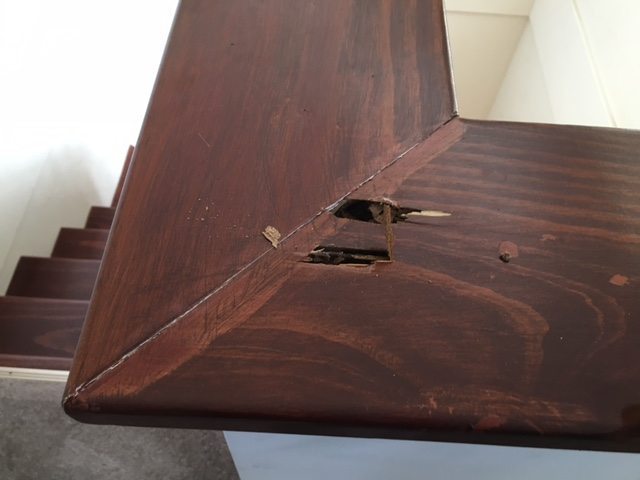 Termites have eaten there way through a portion of this handrailing in this Perth house.
